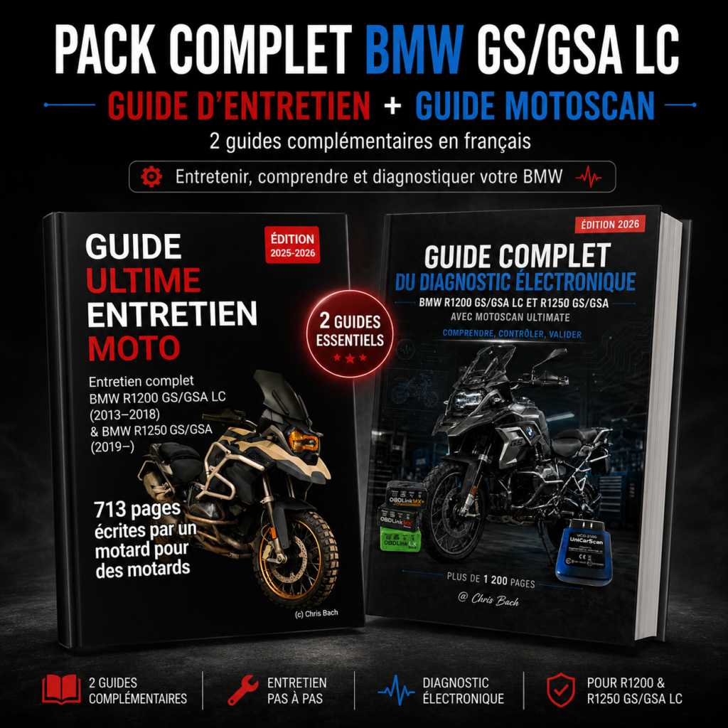 Pack guide d'entretien et guide de diagnostic MotoScan BMW GS/GSA LC